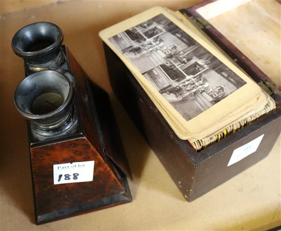 Victorian stereoscope viewer and cards